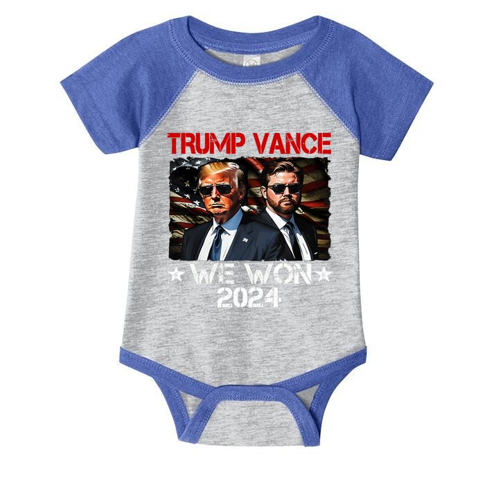 Trump Vance We Won Win Inauguration Day 2025 47th President Infant Baby Jersey Bodysuit