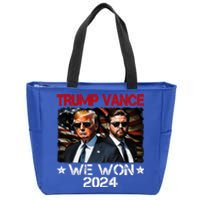 Trump Vance We Won Win Inauguration Day 2025 47th President Zip Tote Bag