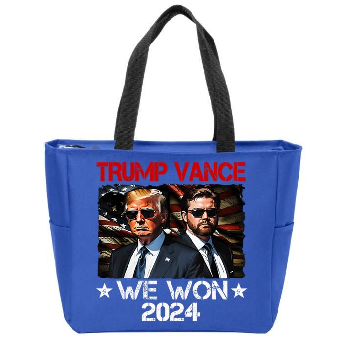 Trump Vance We Won Win Inauguration Day 2025 47th President Zip Tote Bag