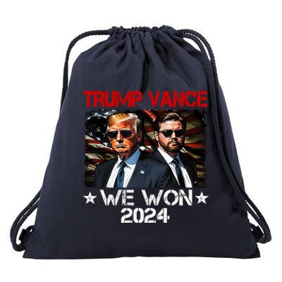 Trump Vance We Won Win Inauguration Day 2025 47th President Drawstring Bag