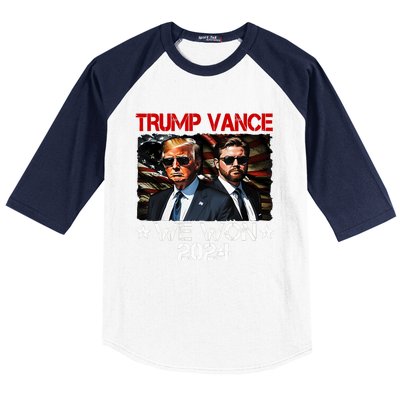 Trump Vance We Won Win Inauguration Day 2025 47th President Baseball Sleeve Shirt