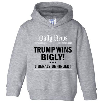 Trump Victory Winner Headline Trump 2024 Trump Wins Bigly Toddler Hoodie