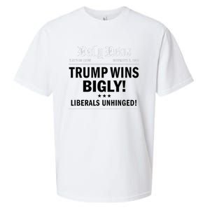 Trump Victory Winner Headline Trump 2024 Trump Wins Bigly Sueded Cloud Jersey T-Shirt