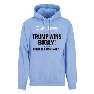 Trump Victory Winner Headline Trump 2024 Trump Wins Bigly Unisex Surf Hoodie