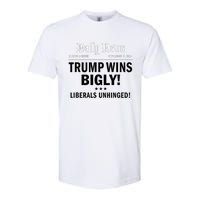 Trump Victory Winner Headline Trump 2024 Trump Wins Bigly Softstyle CVC T-Shirt