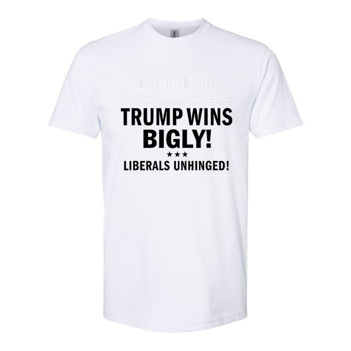 Trump Victory Winner Headline Trump 2024 Trump Wins Bigly Softstyle CVC T-Shirt