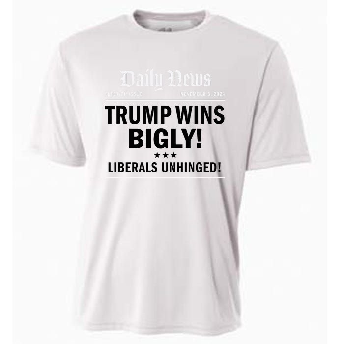 Trump Victory Winner Headline Trump 2024 Trump Wins Bigly Cooling Performance Crew T-Shirt