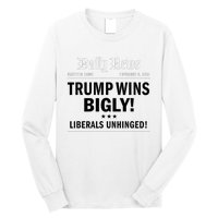 Trump Victory Winner Headline Trump 2024 Trump Wins Bigly Long Sleeve Shirt