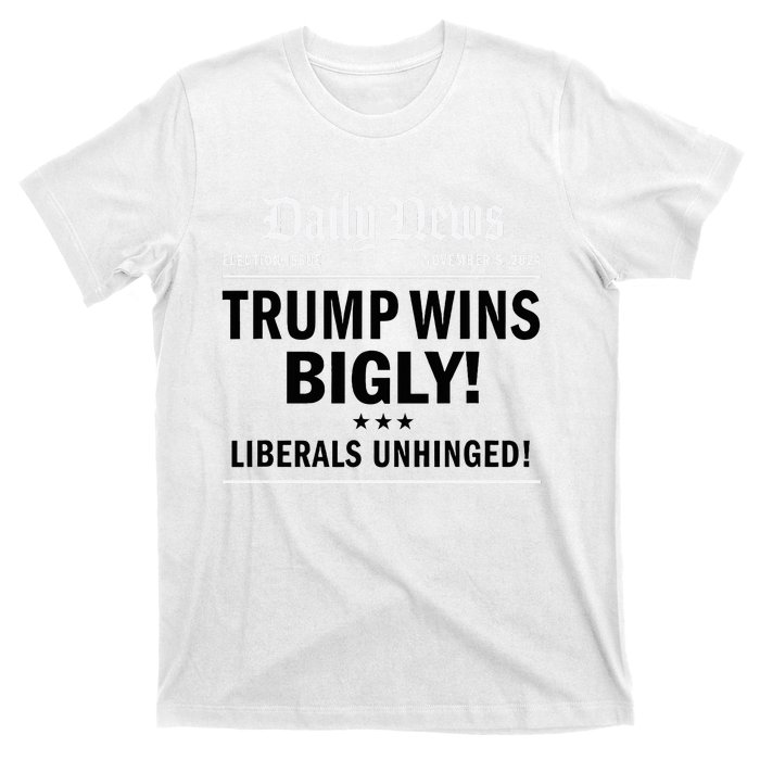 Trump Victory Winner Headline Trump 2024 Trump Wins Bigly T-Shirt