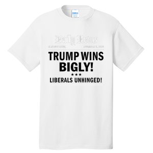 Trump Victory Winner Headline Trump 2024 Trump Wins Bigly Tall T-Shirt