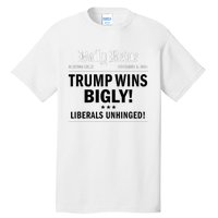 Trump Victory Winner Headline Trump 2024 Trump Wins Bigly Tall T-Shirt