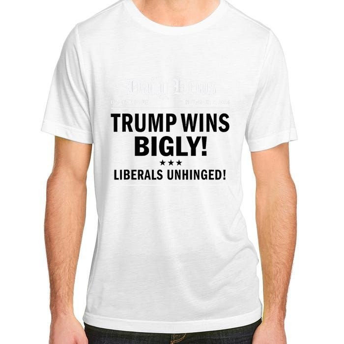 Trump Victory Winner Headline Trump 2024 Trump Wins Bigly Adult ChromaSoft Performance T-Shirt