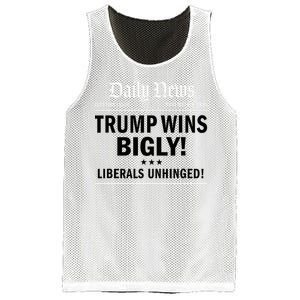 Trump Victory Winner Headline Trump 2024 Trump Wins Bigly Mesh Reversible Basketball Jersey Tank