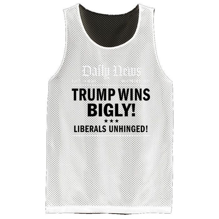 Trump Victory Winner Headline Trump 2024 Trump Wins Bigly Mesh Reversible Basketball Jersey Tank