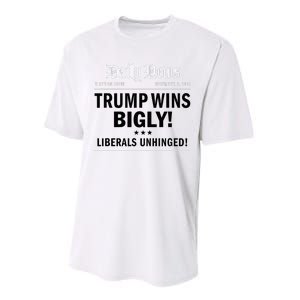 Trump Victory Winner Headline Trump 2024 Trump Wins Bigly Performance Sprint T-Shirt