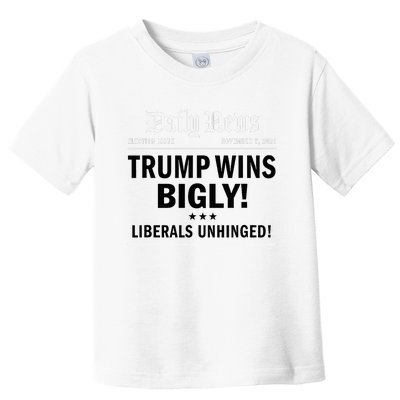 Trump Victory Winner Headline Trump 2024 Trump Wins Bigly Toddler T-Shirt