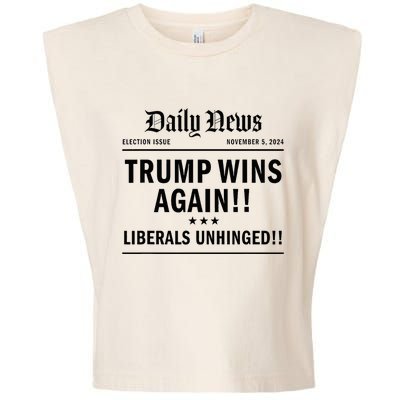 Trump Victory Wins Headline Trump 2024 Landslide Victory Garment-Dyed Women's Muscle Tee