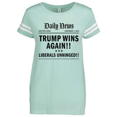 Trump Victory Wins Headline Trump 2024 Landslide Victory Enza Ladies Jersey Football T-Shirt