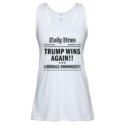 Trump Victory Wins Headline Trump 2024 Landslide Victory Ladies Essential Flowy Tank