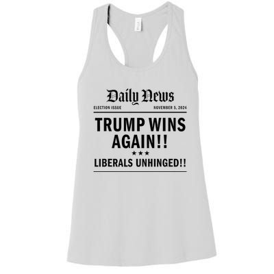 Trump Victory Wins Headline Trump 2024 Landslide Victory Women's Racerback Tank