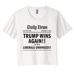 Trump Victory Wins Headline Trump 2024 Landslide Victory Women's Crop Top Tee