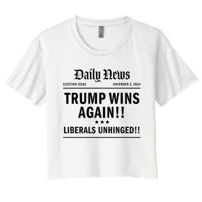 Trump Victory Wins Headline Trump 2024 Landslide Victory Women's Crop Top Tee