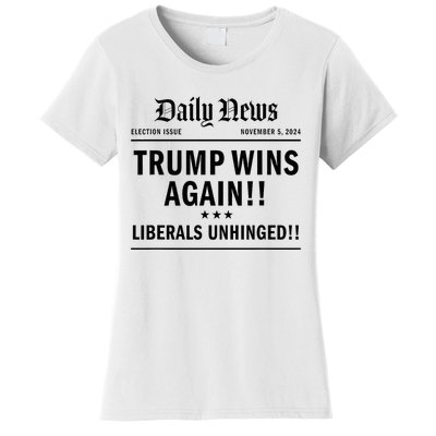 Trump Victory Wins Headline Trump 2024 Landslide Victory Women's T-Shirt