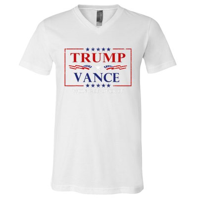 Trump Vance Won Get Over It President Inauguration Day 2025 V-Neck T-Shirt