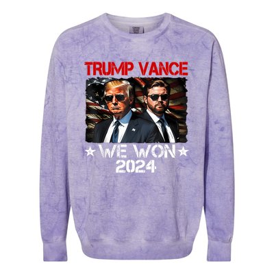 Trump Vance We Won Win Inauguration Day 2025 47th President Colorblast Crewneck Sweatshirt