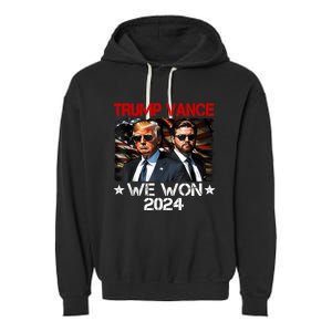 Trump Vance We Won Win Inauguration Day 2025 47th President Garment-Dyed Fleece Hoodie