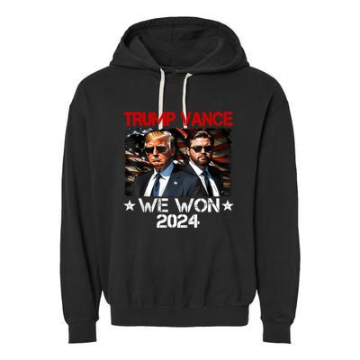 Trump Vance We Won Win Inauguration Day 2025 47th President Garment-Dyed Fleece Hoodie