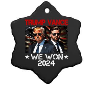 Trump Vance We Won Win Inauguration Day 2025 47th President Ceramic Star Ornament