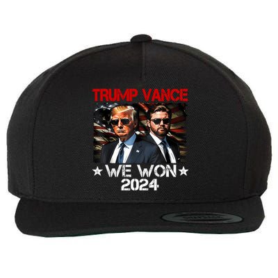 Trump Vance We Won Win Inauguration Day 2025 47th President Wool Snapback Cap