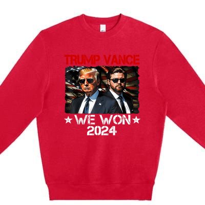 Trump Vance We Won Win Inauguration Day 2025 47th President Premium Crewneck Sweatshirt