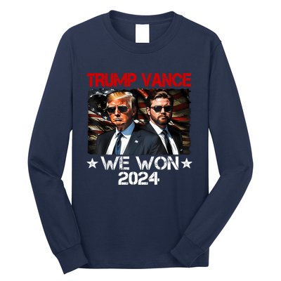 Trump Vance We Won Win Inauguration Day 2025 47th President Long Sleeve Shirt