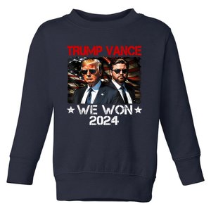 Trump Vance We Won Win Inauguration Day 2025 47th President Toddler Sweatshirt