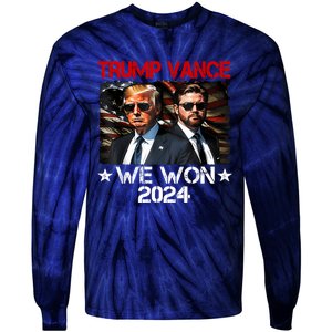 Trump Vance We Won Win Inauguration Day 2025 47th President Tie-Dye Long Sleeve Shirt