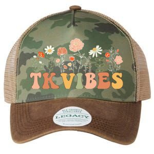 TK Vibes Wildflower Retro Teacher Daisy Kids Back To School Legacy Tie Dye Trucker Hat