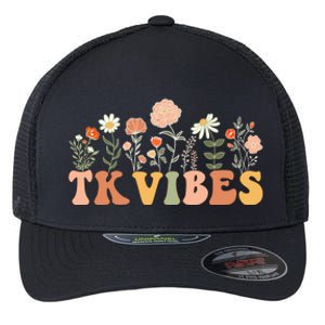 TK Vibes Wildflower Retro Teacher Daisy Kids Back To School Flexfit Unipanel Trucker Cap