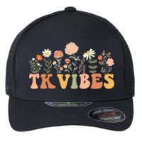 TK Vibes Wildflower Retro Teacher Daisy Kids Back To School Flexfit Unipanel Trucker Cap