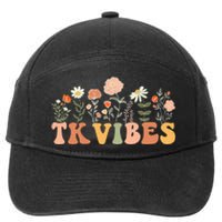 TK Vibes Wildflower Retro Teacher Daisy Kids Back To School 7-Panel Snapback Hat