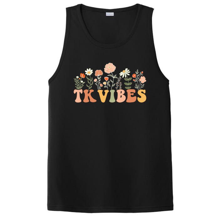 TK Vibes Wildflower Retro Teacher Daisy Kids Back To School PosiCharge Competitor Tank