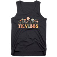 TK Vibes Wildflower Retro Teacher Daisy Kids Back To School Tank Top