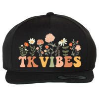 TK Vibes Wildflower Retro Teacher Daisy Kids Back To School Wool Snapback Cap