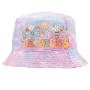 TK Vibes Wildflower Retro Teacher Daisy Kids Back To School Tie-Dyed Bucket Hat