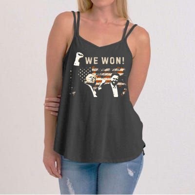 Trump Vance We Won Win Inauguration Day 2025 47th President Women's Strappy Tank