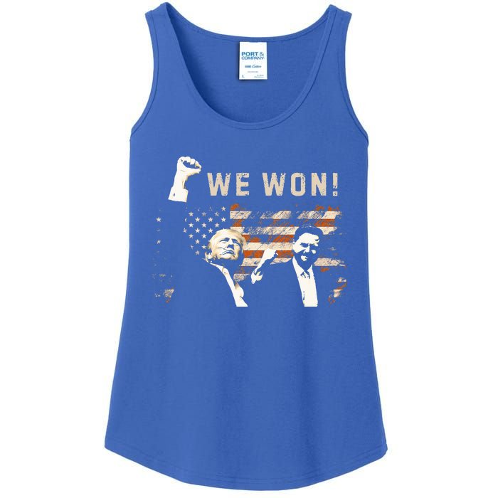 Trump Vance We Won Win Inauguration Day 2025 47th President Ladies Essential Tank