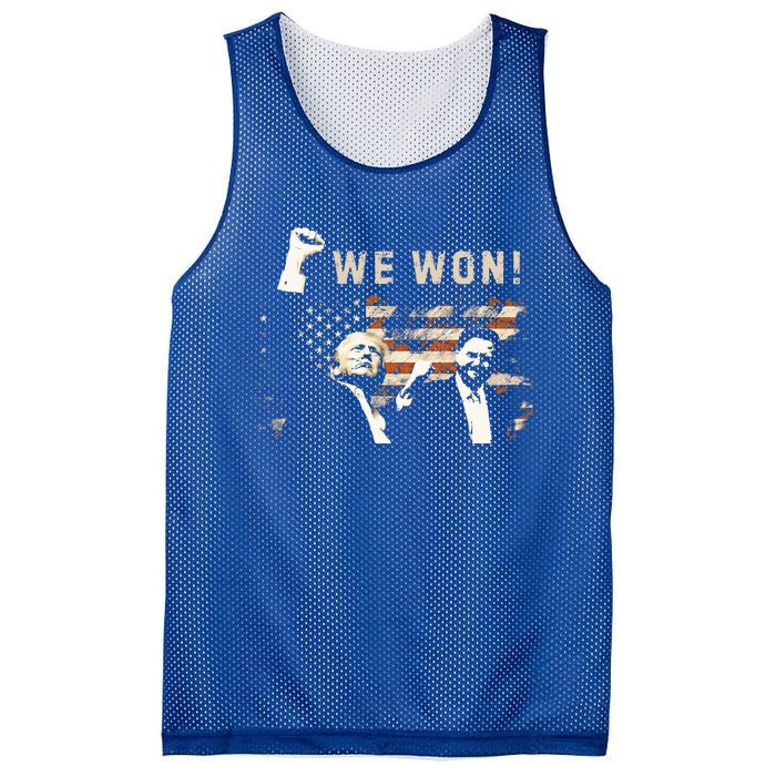 Trump Vance We Won Win Inauguration Day 2025 47th President Mesh Reversible Basketball Jersey Tank