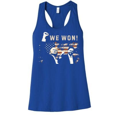 Trump Vance We Won Win Inauguration Day 2025 47th President Women's Racerback Tank