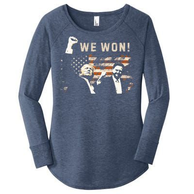 Trump Vance We Won Win Inauguration Day 2025 47th President Women's Perfect Tri Tunic Long Sleeve Shirt